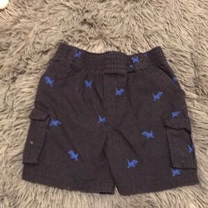 Kids' Navy Shorts with Blue Dinosaur Design